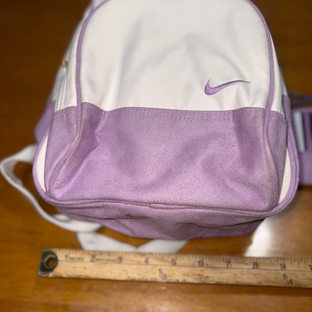 Nike Brasilia JDI Kids' Mini Backpack in a Platinum Violet Plum Dust colorway - Picture 15 of 16